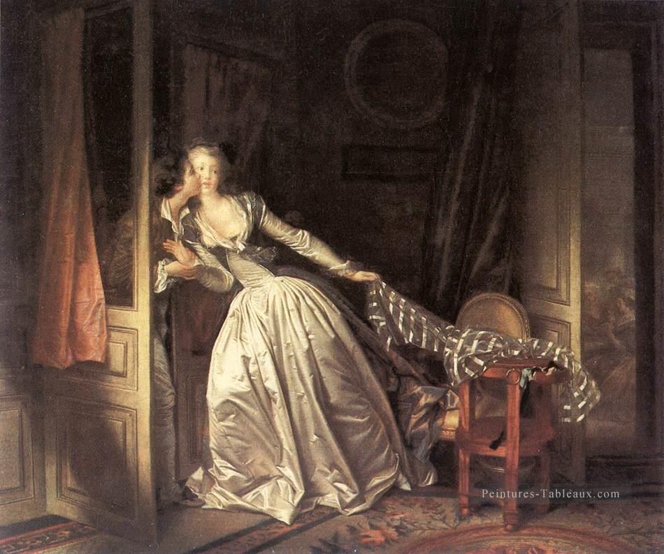 Le baiser volé Jean Honoré Fragonard classique rococo Peintures à l'huile